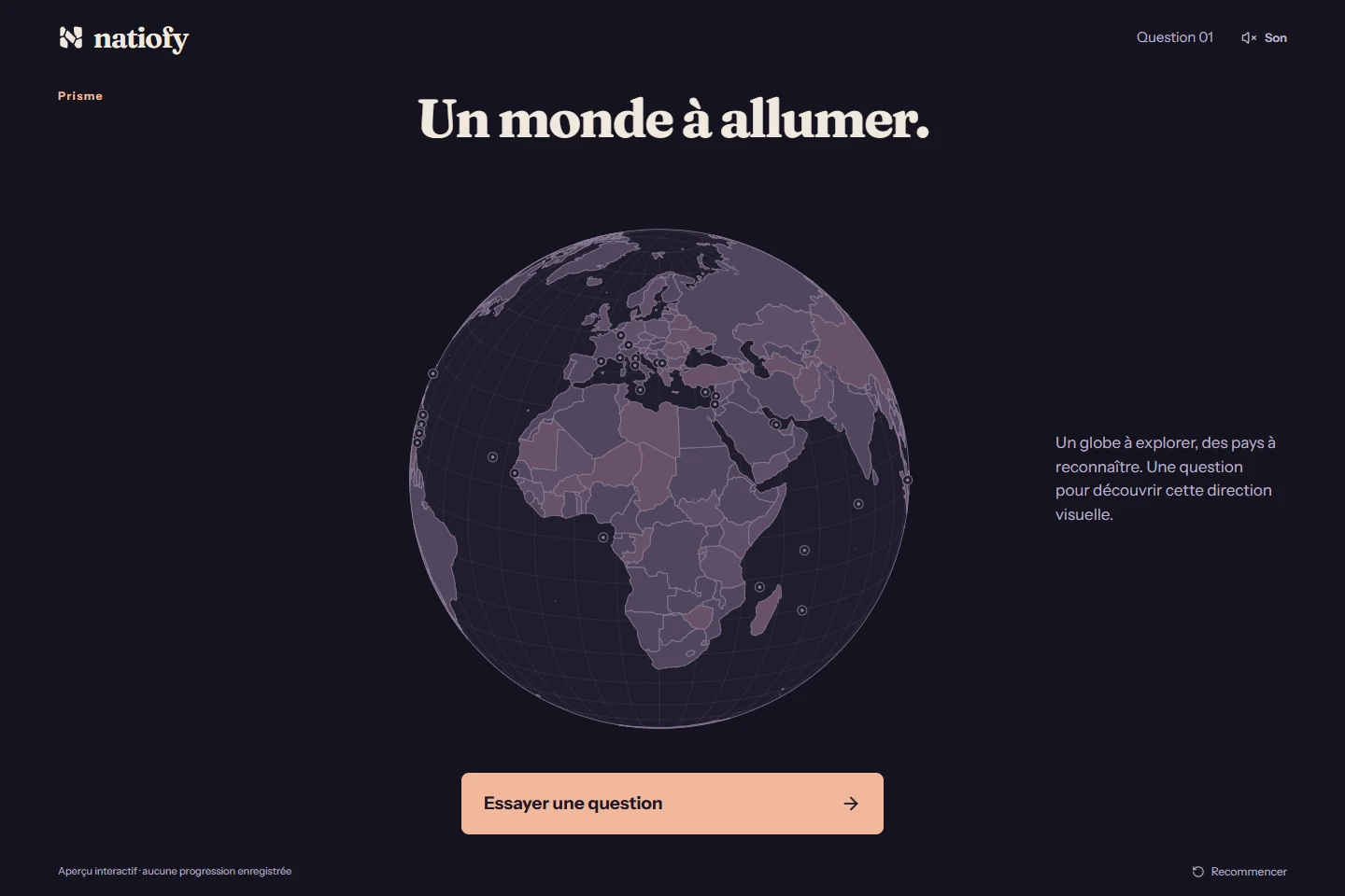 Aperçu réel de Natiofy, mon expérience de géographie.